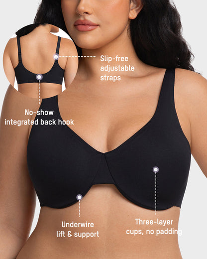 Underwire Adjustable Deep V-neck Bra