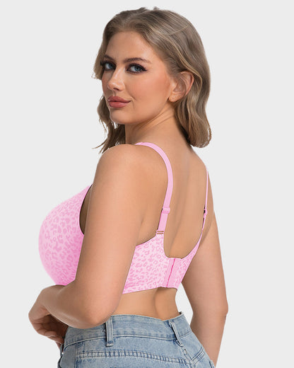 Wireless Leopard V-Neck Contour Bra